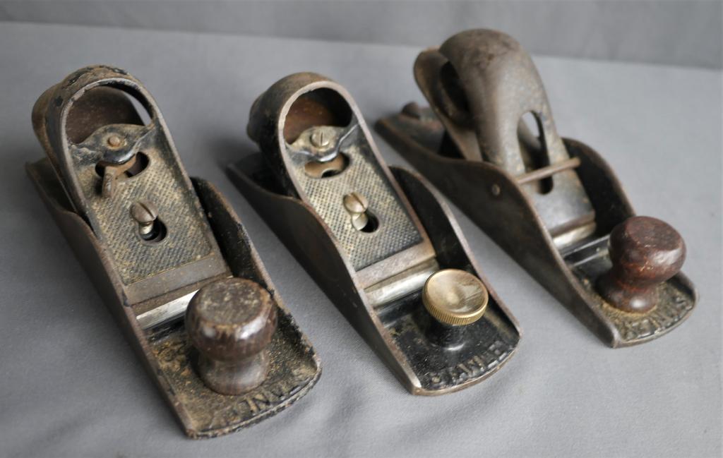 Lot of 3 Vintage Stanley Block Planes (1 of 4)