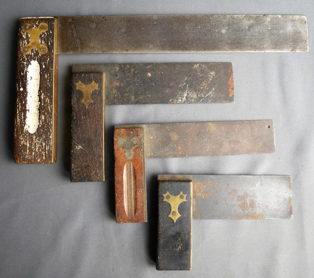 Antique Tools- Try Square Brass & Rosewood (1 of 7)