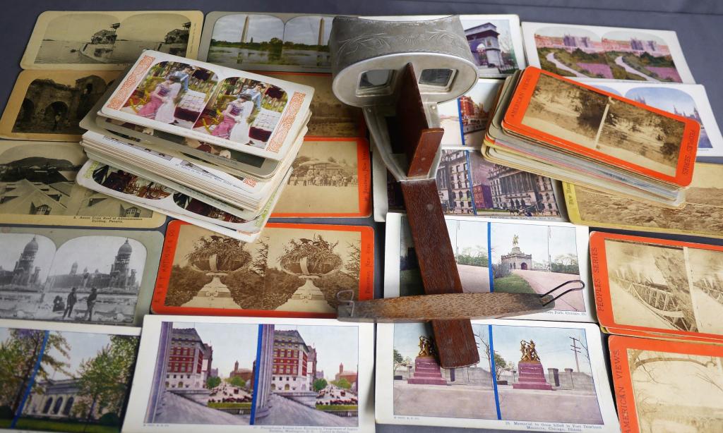 Antique Stereo Viewer & Stereoscopic Cards (1 of 7)