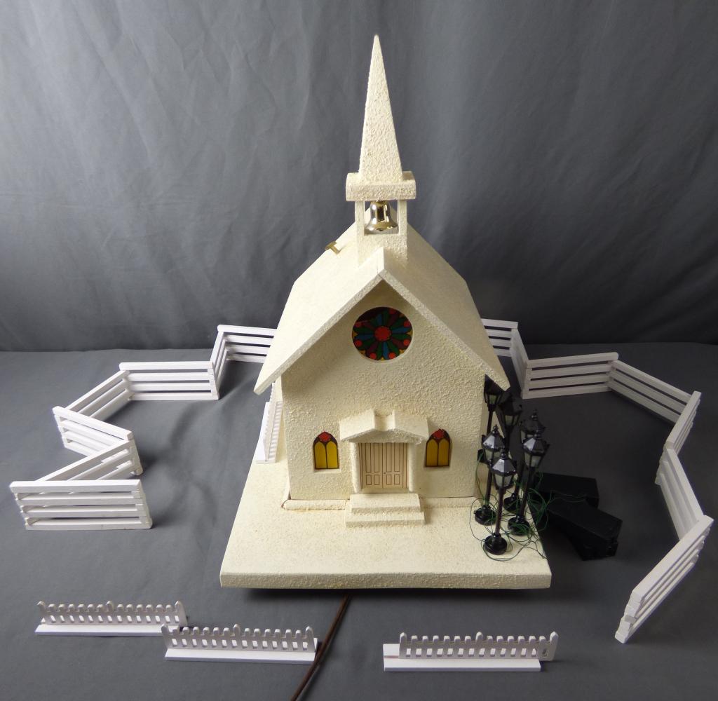 Christmas Light Up Church Custom Made Model Decor (1 of 10)