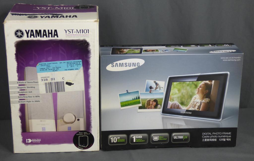 New Yamaha Speakers & Samsung Digital Frame: New Yamaha YST-M101 Speakers and New Samsung Digital 10" Photo Frame.