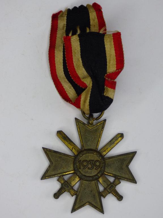 WWII German Merit Cross with Swords on Ribbon (1 of 4)