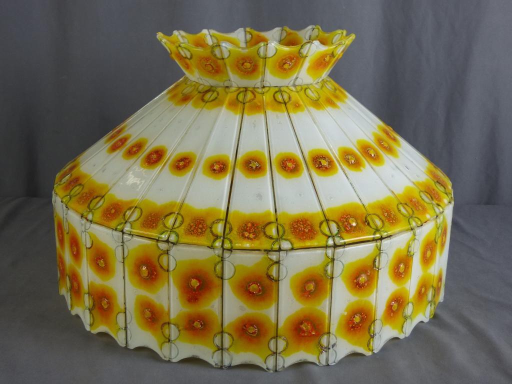 1960's Higgins Style Fused Art Glass Light Shade (1 of 7)