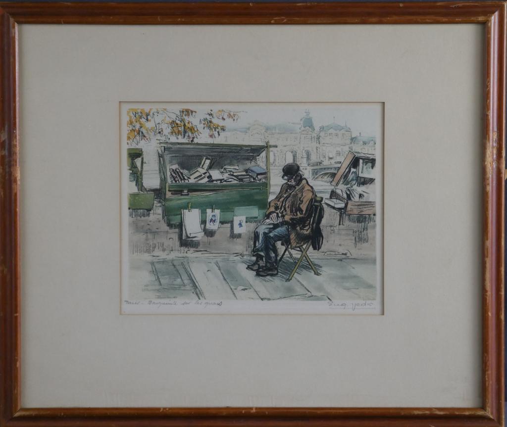 Eugene Veder Hand Signed Etching- Paris Street (1 of 4)