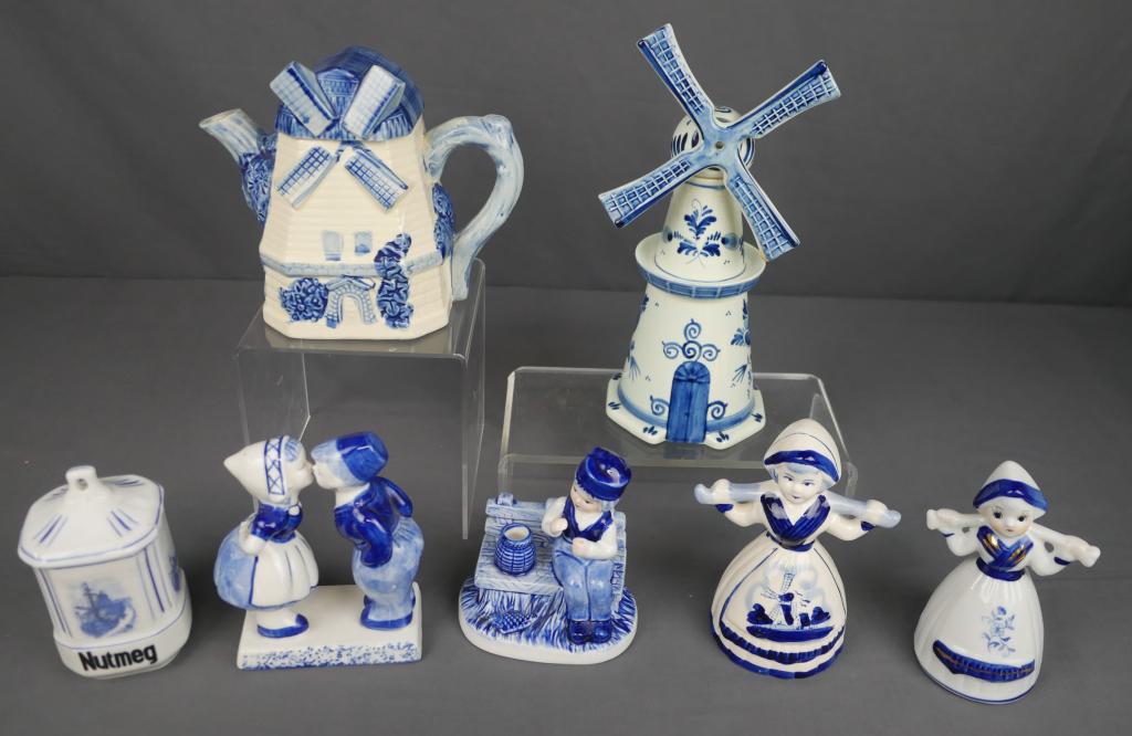 Delft Blue Holland Windmill Pottery Assortment (1 of 14)