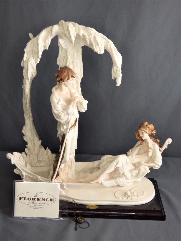 Giuseppe Armani Boat Ride Figurine 0423F: Giuseppe Armani "Boat Ride" Figurine/ Sculpture. Model- 0423F. Measures 16" tall. Condition: Good
