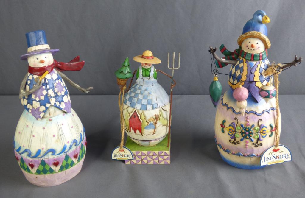 Jim Shore Christmas Snowman Figurines- Signed (1 of 6)