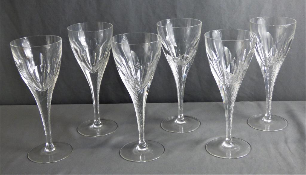 Ceskci Crystal Glass Wine Glasses. Set of 6: Ceskci Crystal Glass Wine Glasses. Set of 6. Measure 9" tall. Condition: Good
