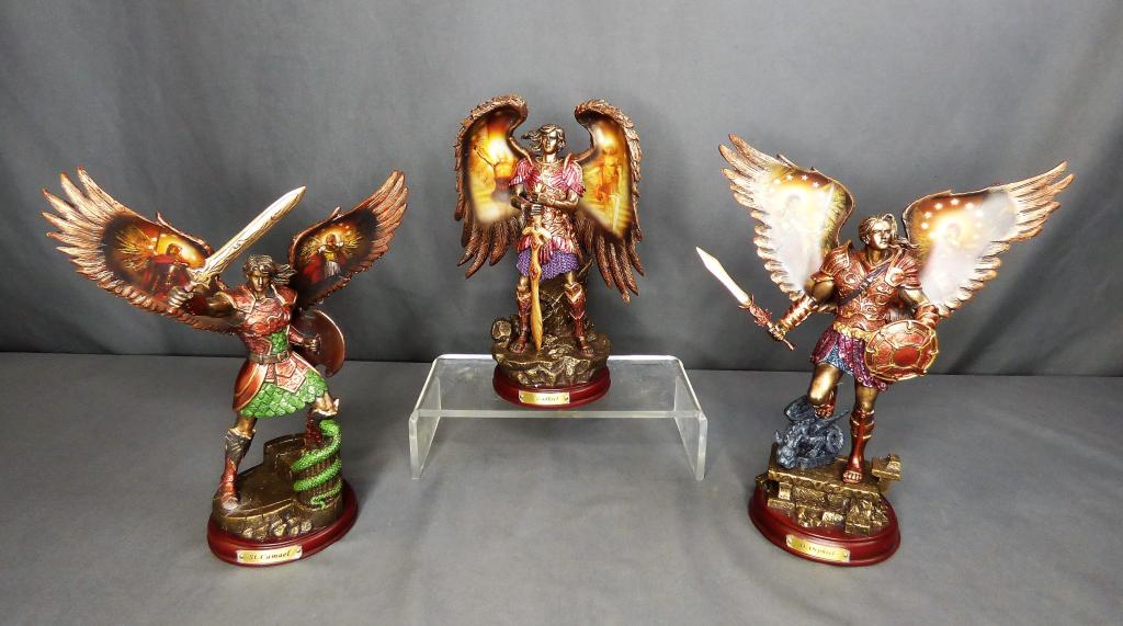 Archangels of Light Sculptures- Howard Johnson: Archangels of Light Sculptures by Howard David Johnson. Limited Edition by Bradford Exchange. Condition: Sword in hands of one Archangel might have repair