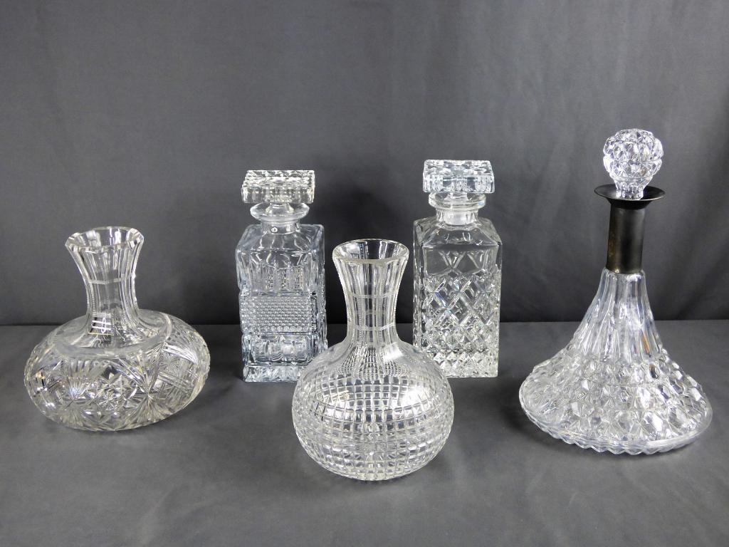 Heavy Cut Crystal Art Glass Liquor Decanters (1 of 13)