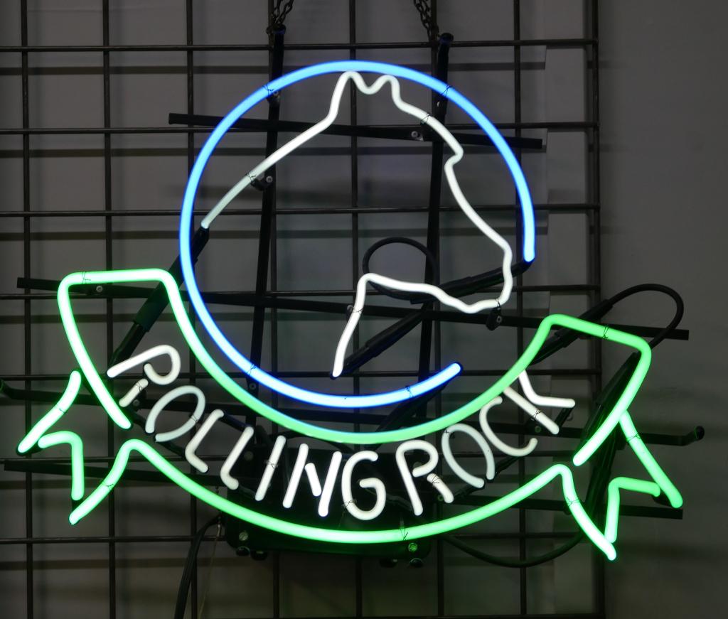 Rolling Rock Beer Neon Lighted Advertising Sign (1 of 4)
