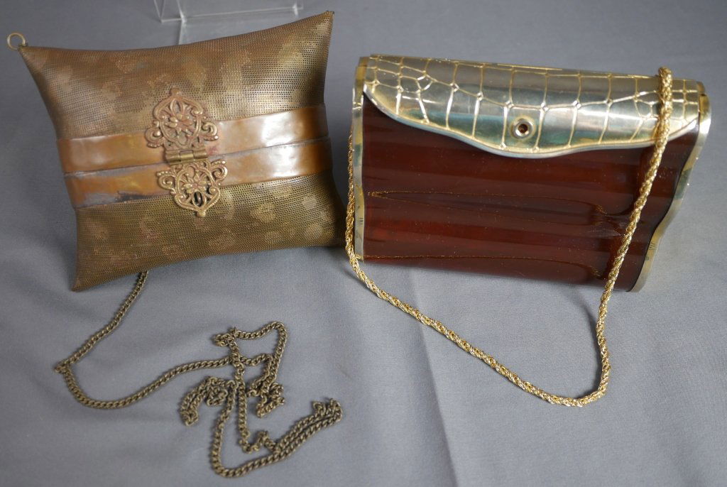 Antique Copper Pillow Handbag & Lucite Vanity Purs (1 of 12)