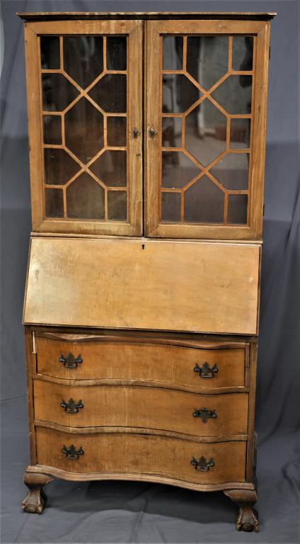 Antique Drop Front Secretary Desk w/ Hutch Top (1 of 13)