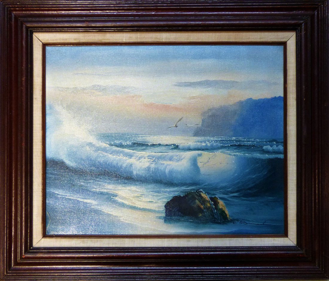 Seascape Oil Paintig by K. Sommer (1 of 2)