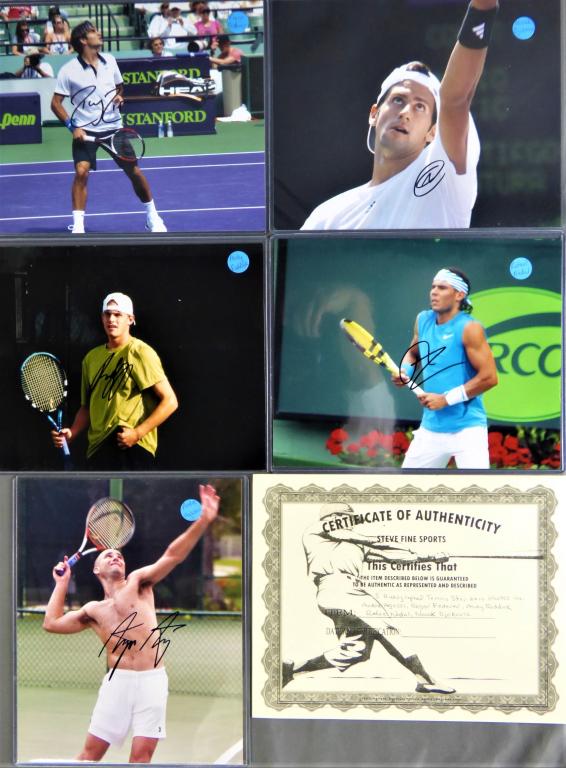 5 Autographed Tennis Stars Photographs- Agassi (1 of 8)