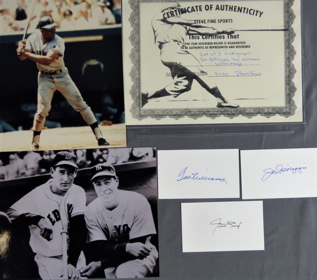 Baseball Legends Autographs- Joe DiMaggio, Ted Wil (1 of 5)