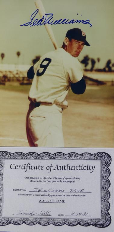 Boston Red Sox Ted Williams Autographed Photograph (1 of 4)