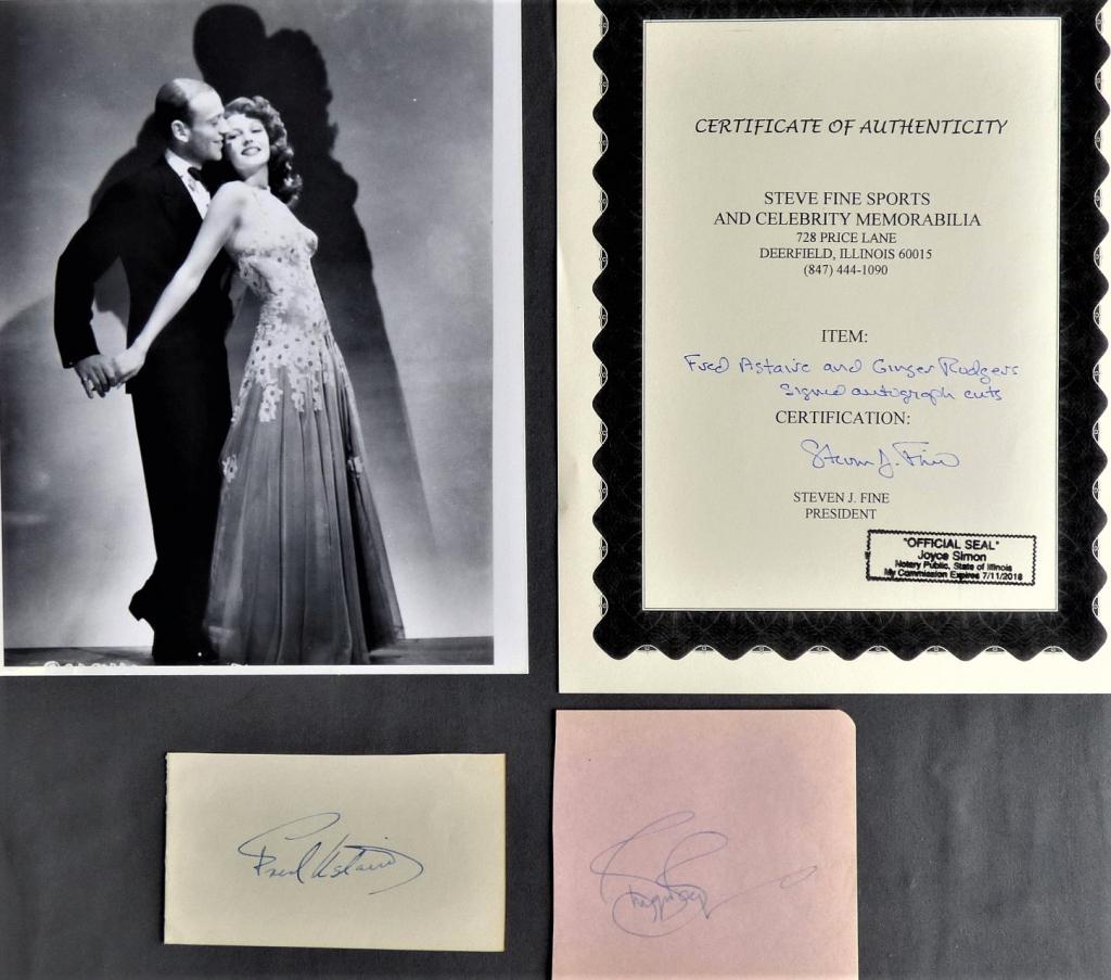 Fred Astaire & Ginger Rogers Signed Autograph Cuts (1 of 5)