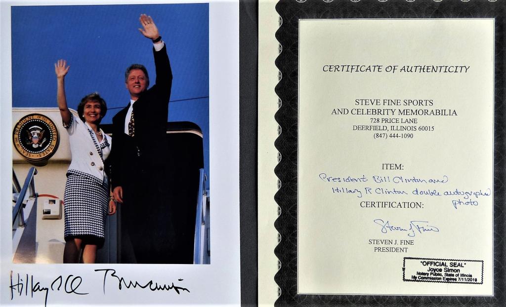 President Bill & Hillary Clinton Autographed Photo (1 of 4)