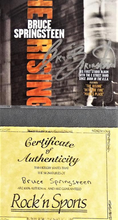Bruce Springsteen Autographed "The Rising" CD: Bruce Springsteen Autographed "The Rising" CD. Comes with COA. Condition: Good