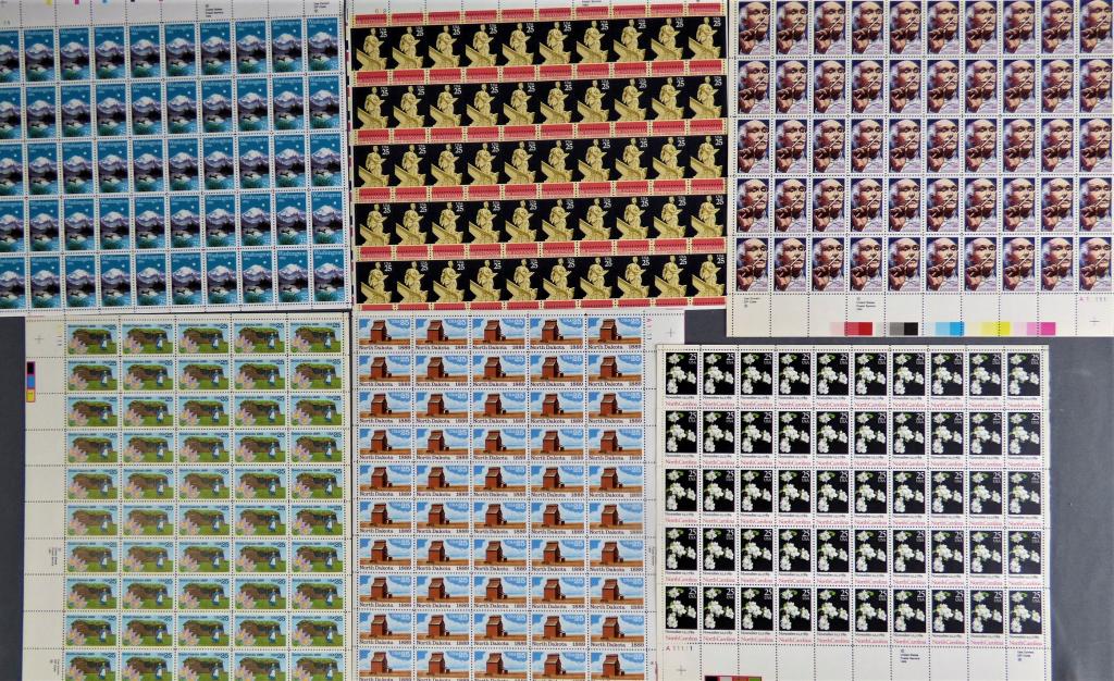 US Stamps- Six Full 25 Cent Stamp Sheets- $75 Face (1 of 4)