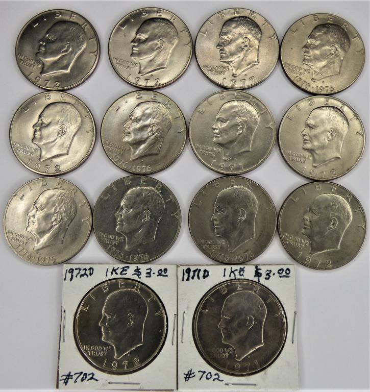 14 US Eisenhower One Dollar Coins (1 of 4)