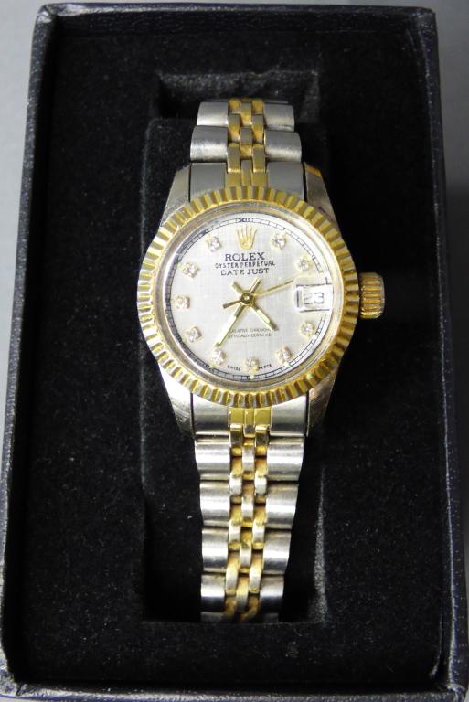 Rolex Oyster Perpetual Datejust Wrist Watch Replic: Replica of Rolex Oyster Perpetual Datejust Wrist Watch. Condition: Appears to be in good overall condition, untested