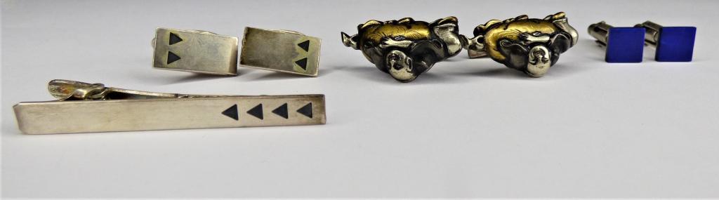 Sterling Silver Men's Accessories- Cufflinks & Tie (1 of 5)