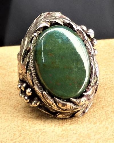 Sterling Silver Ring with Malachite Stone (1 of 3)