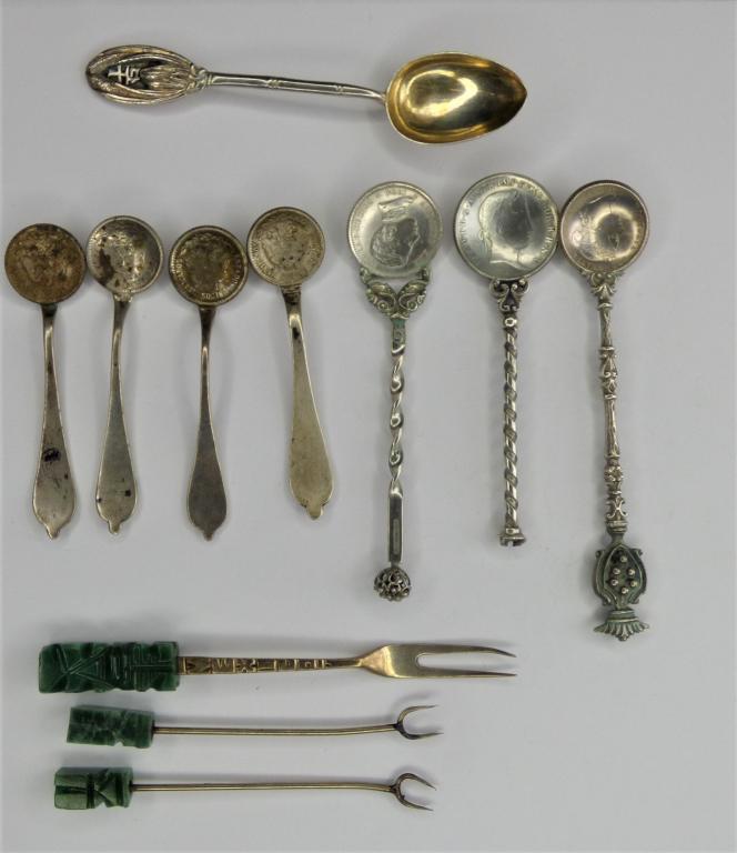 Lot of Sterling & Coin Silver Souvenir Spoons (1 of 6)
