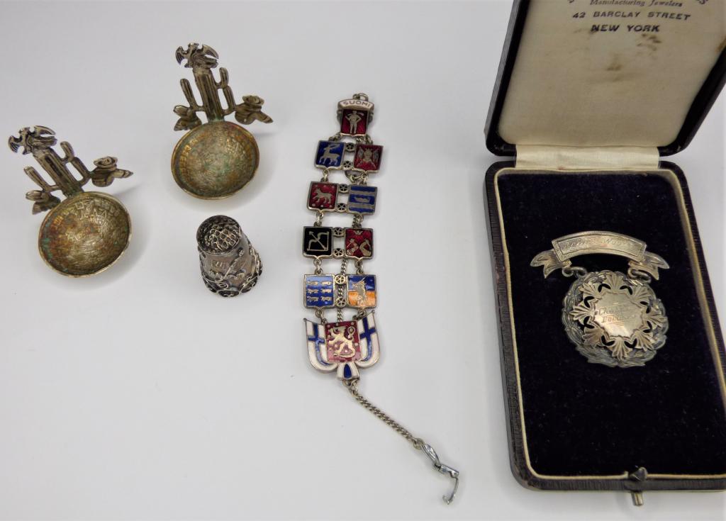 Sterling Silver Collectibles- Bracelet, Thimble, l (1 of 9)