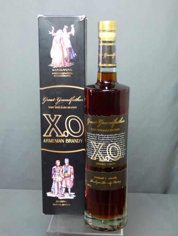 Great Grandfather Very Fine XO Armenian Brandy: Great Grandfather Very Fine XO Armenian Brandy. 750ml. Condition: Sealed, Good. Comes with Original Box