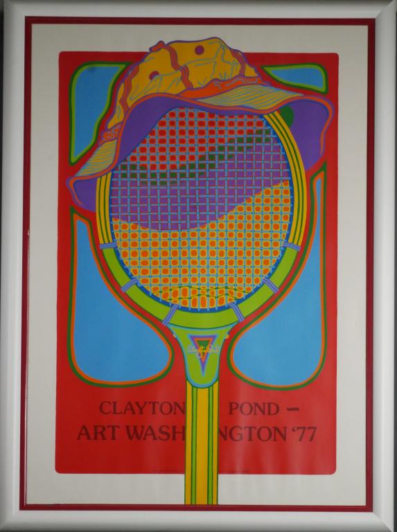 Clayton Pond Tennis Rocket Art Washington '77 Sign (1 of 3)