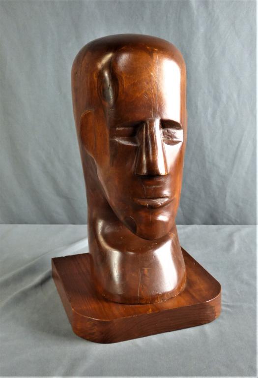 Large 17" Wood Carved Indian Head Bust (1 of 6)