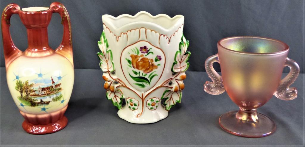 European Vases & Fenton Pink Glass Candy Dish (1 of 6)