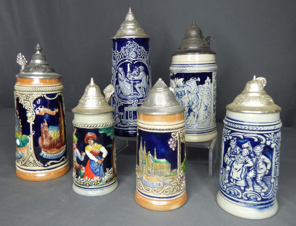 Vintage German Lidded Beer Steins (1 of 12)