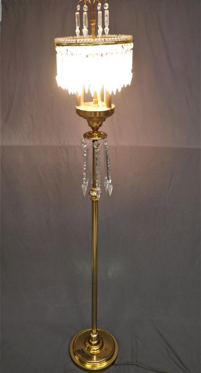 Hollywood Regency Floor Lamp w/ Austrian Crystals (1 of 5)