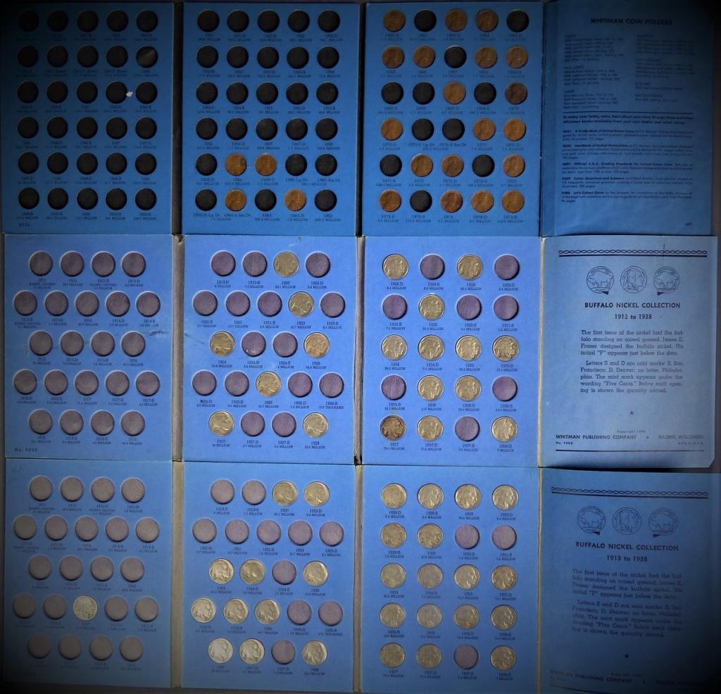 Lot of 3 US Coin Albums: Buffalo Nickels / Lincoln (1 of 4)