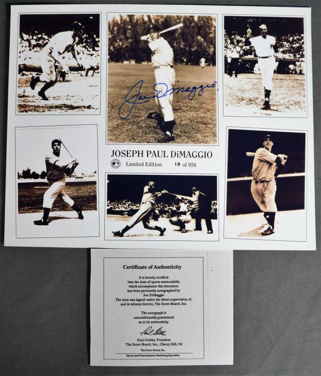 Joe DiMaggio Hand Signed Baseball Photograph (1 of 4)