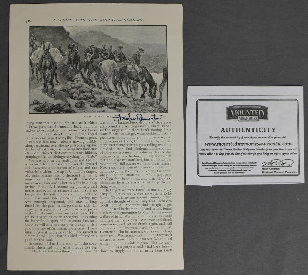 Frederic Remington Hand Signed Magazine Page (1 of 2)