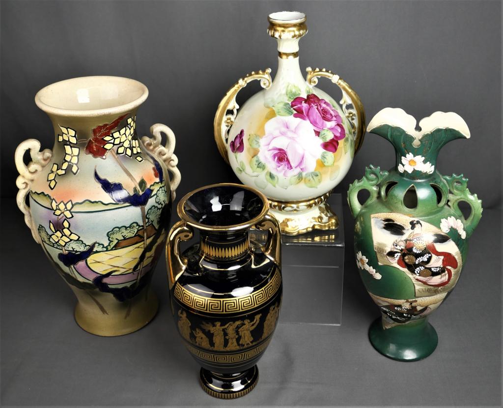 Four Hand-Painted Vases- Nippon, Spyropolous (1 of 15)