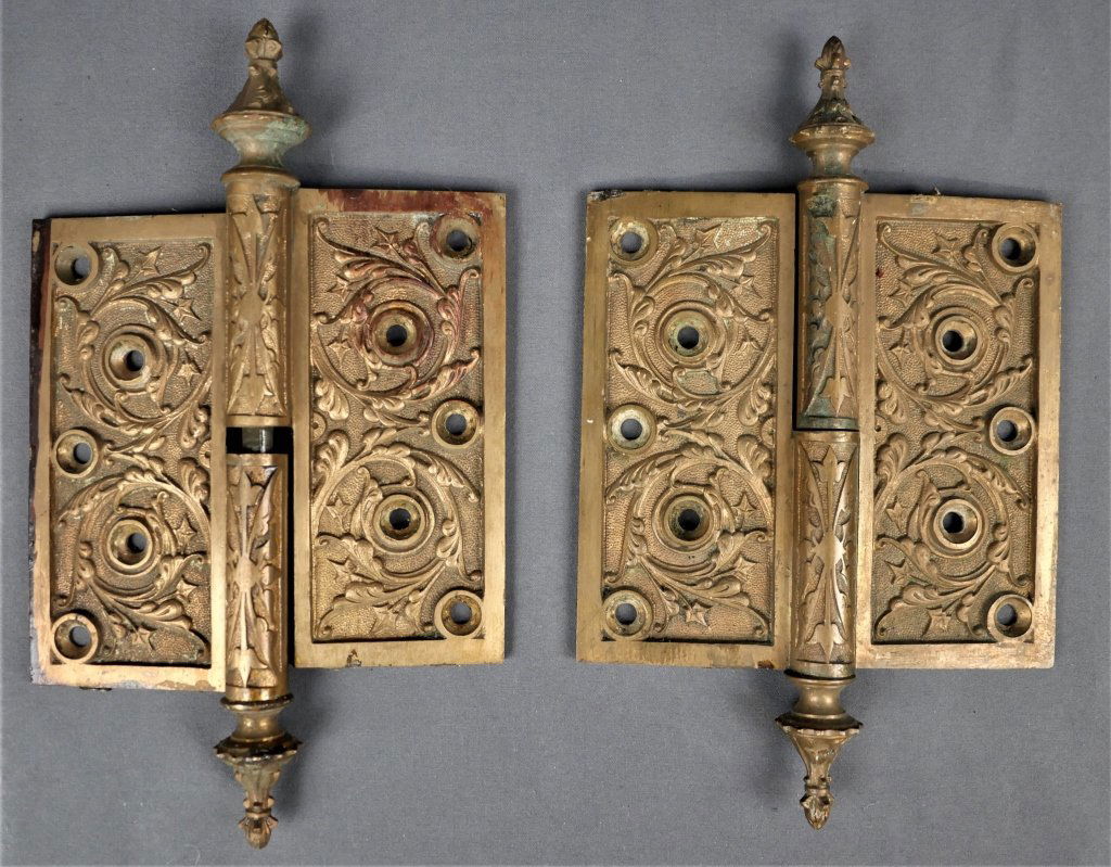Antique P & F Corbin Cast Bronze Door Hinges 1876 (1 of 5)