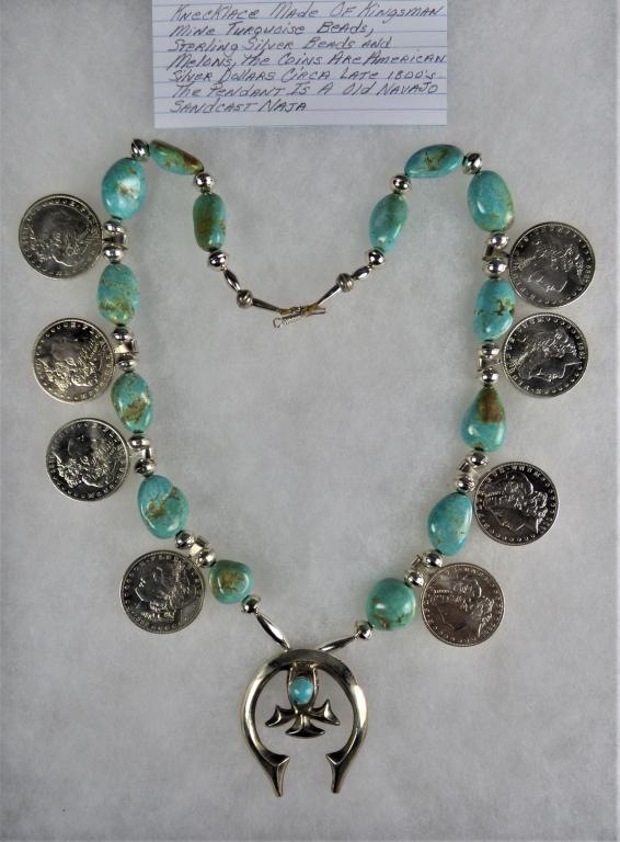 Large Turquoise & Morgan Silver Dollar Necklace (1 of 10)
