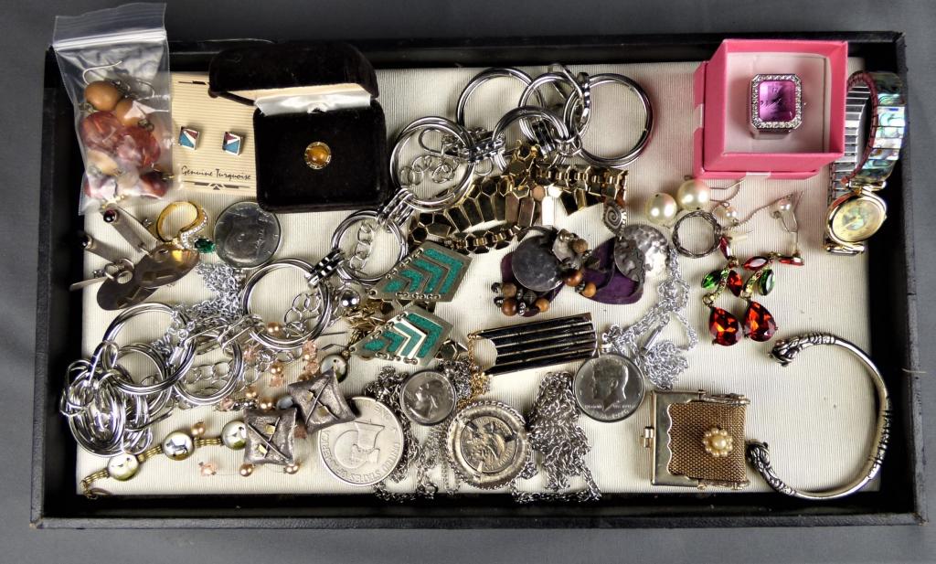 Costume Jewelry Lot , Watches and US Coins (1 of 9)