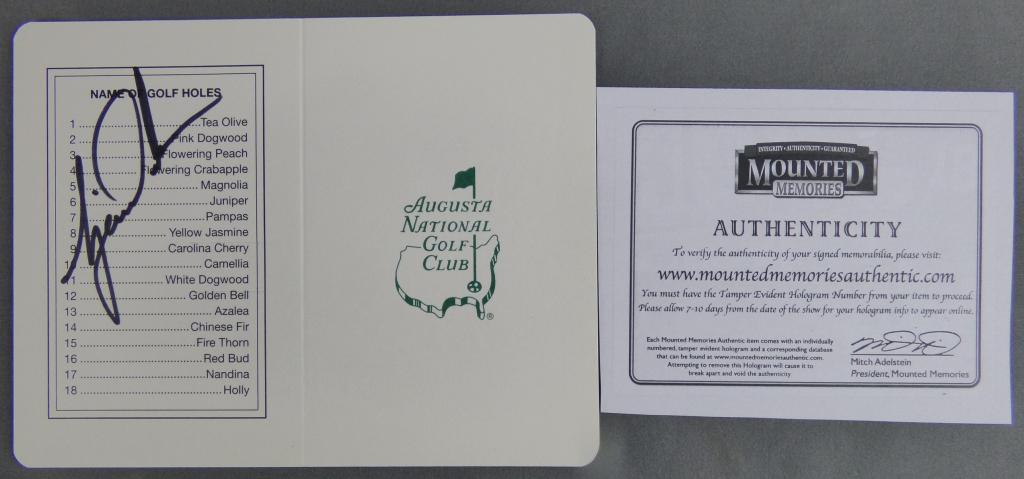 Tiger Woods Autographed Masters Golf Score Card (1 of 5)