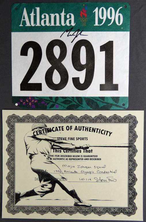 Magic Johnson Signed 1996 Olympic Number (1 of 4)