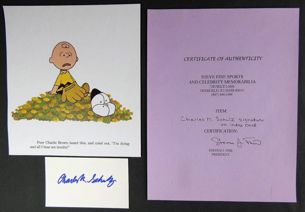 Charles Schulz Autograph w/Charlie Brown Print (1 of 3)