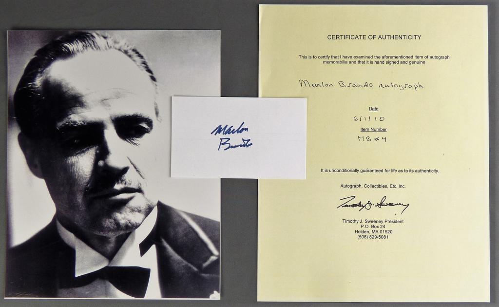 Marlon Brando Autograph Cut & Photograph/COA (1 of 3)