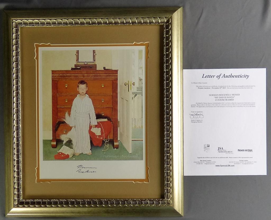 "My Dad is Santa" Signed Norman Rockwell w/COA (1 of 4)
