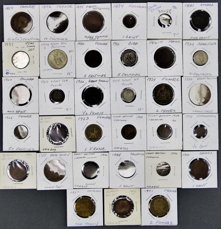 Lot of Vintage Foreign Coins including Silver (1 of 16)